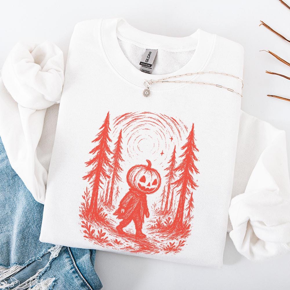 Pumpkin Head PNG, Halloween Digital Art - 300 DPI Design for T-Shirt