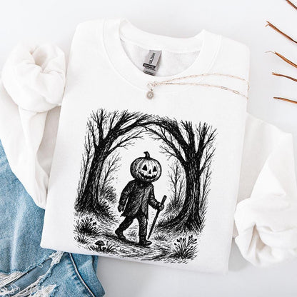 Pumpkin Head PNG, Spooky Halloween Digital Download - 300 DPI Design for