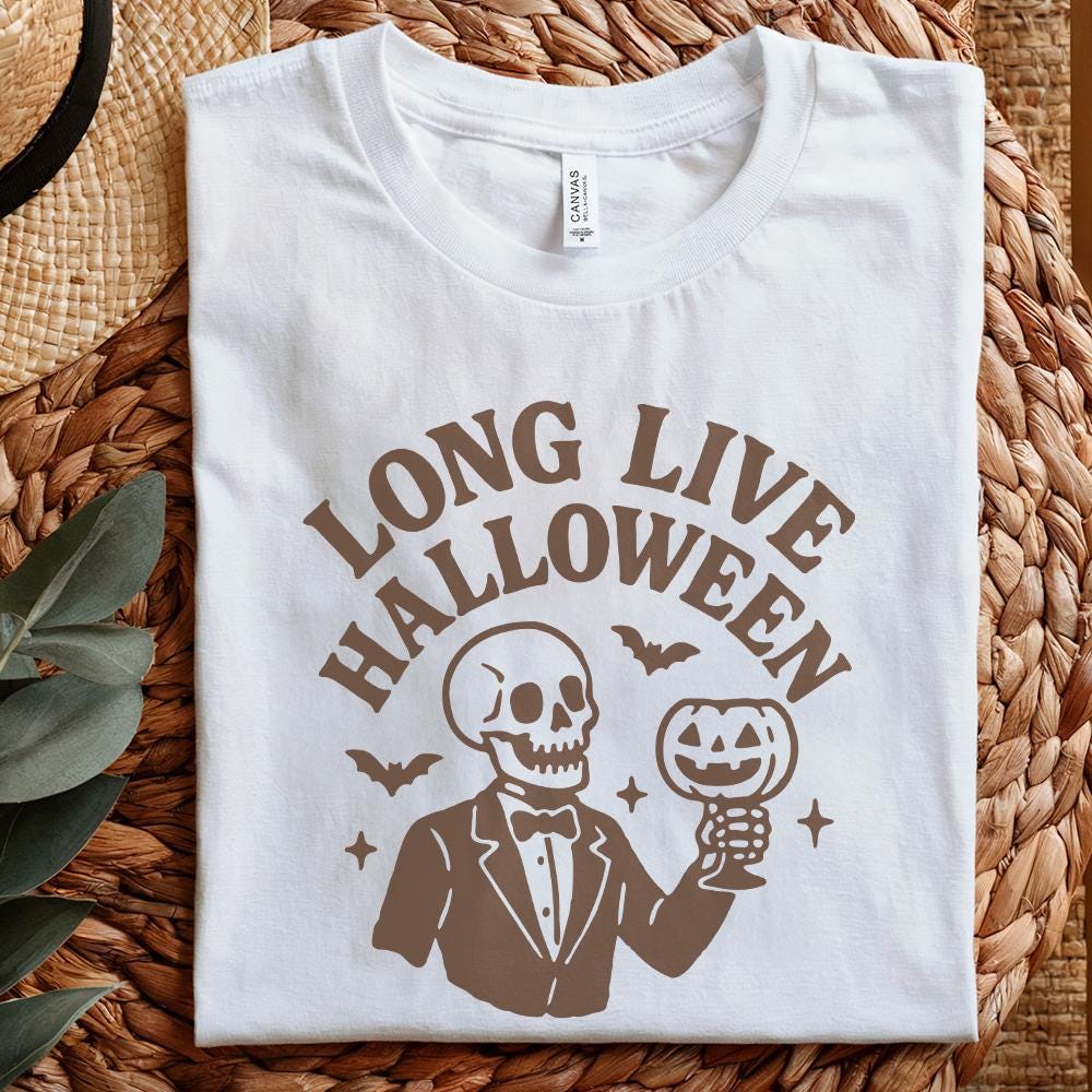 Long Live Halloween PNG, Skeleton Suit Halloween PNG - 300 DPI Design for