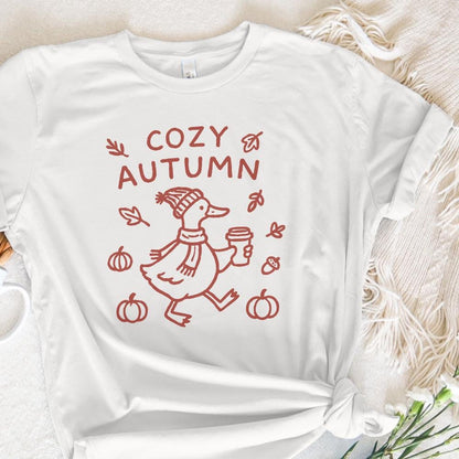 Cozy Autumn PNG, Cute Duck Fall Shirt - 300 DPI Design for T-Shirt