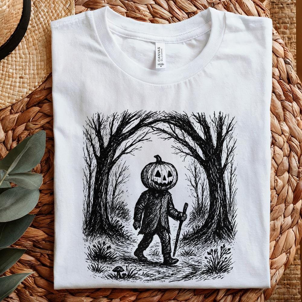 Pumpkin Head PNG, Spooky Halloween Digital Download - 300 DPI Design for