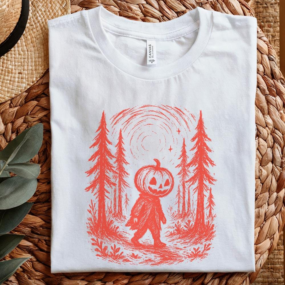 Pumpkin Head PNG, Halloween Digital Art - 300 DPI Design for T-Shirt