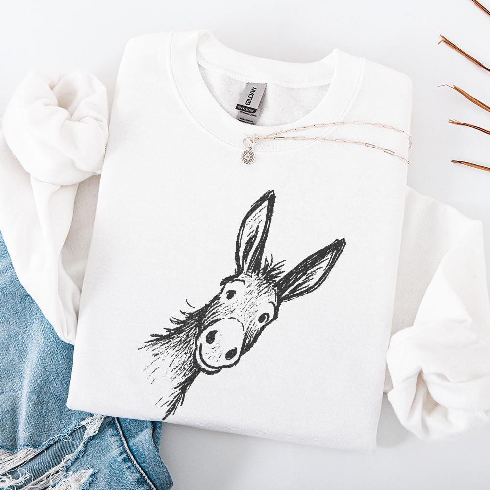 Funny Donkey PNG Illustration, Animal Drawing Clipart - 300 DPI Design