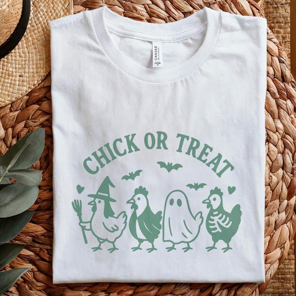Chick Or Treat PNG, Funny Halloween Chicken Shirt - 300 DPI Design for