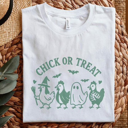 Chick Or Treat PNG, Funny Halloween Chicken Shirt - 300 DPI Design for