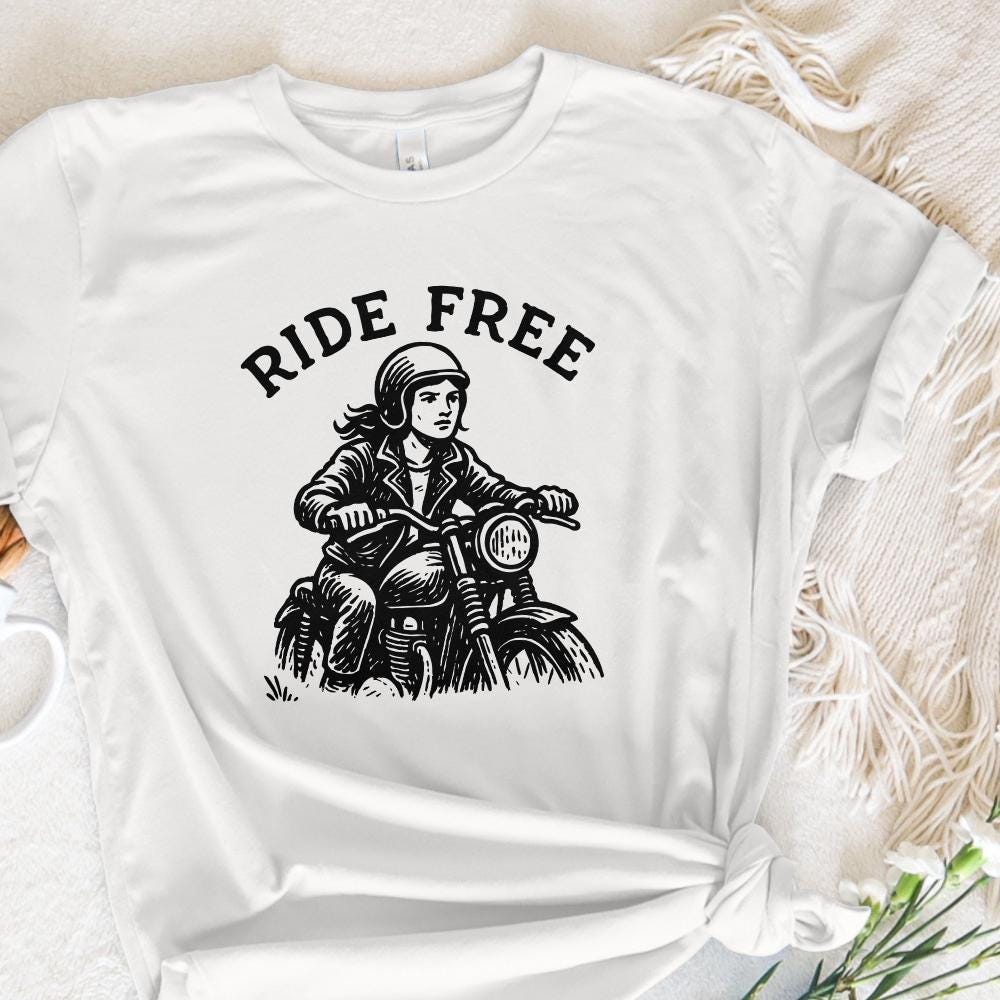 Ride Free PNG, Motorcycle Rider Digital Download - 300 DPI Design for