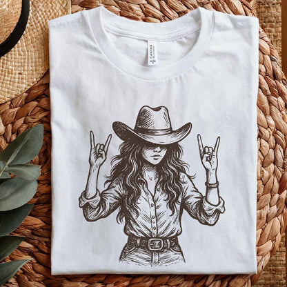 Cowgirl PNG, Western Rocker Girl Digital Download - 300 DPI Design for