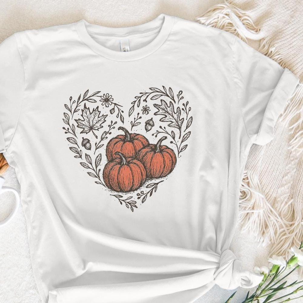 Pumpkin Heart PNG, Fall Pumpkin Digital Download - 300 DPI Design for