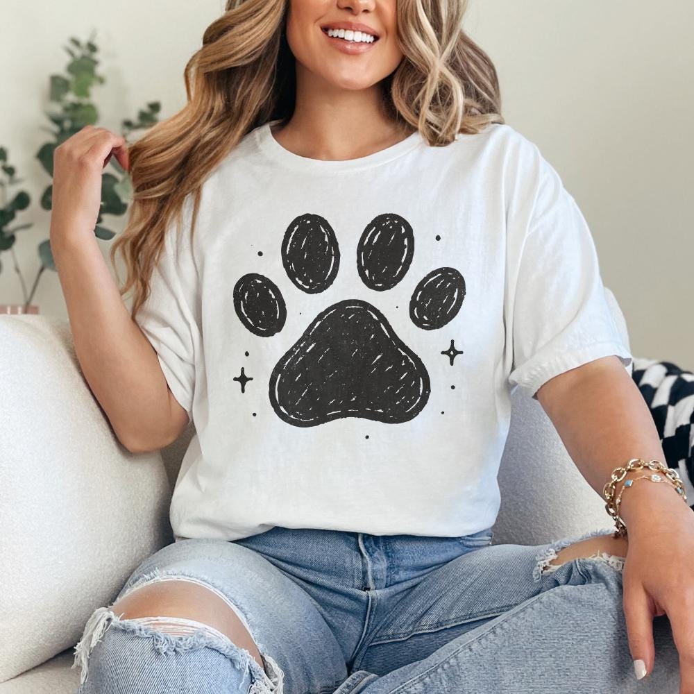 Paw Print PNG, Pet Lover Digital Download - 300 DPI Design for T-Shirt