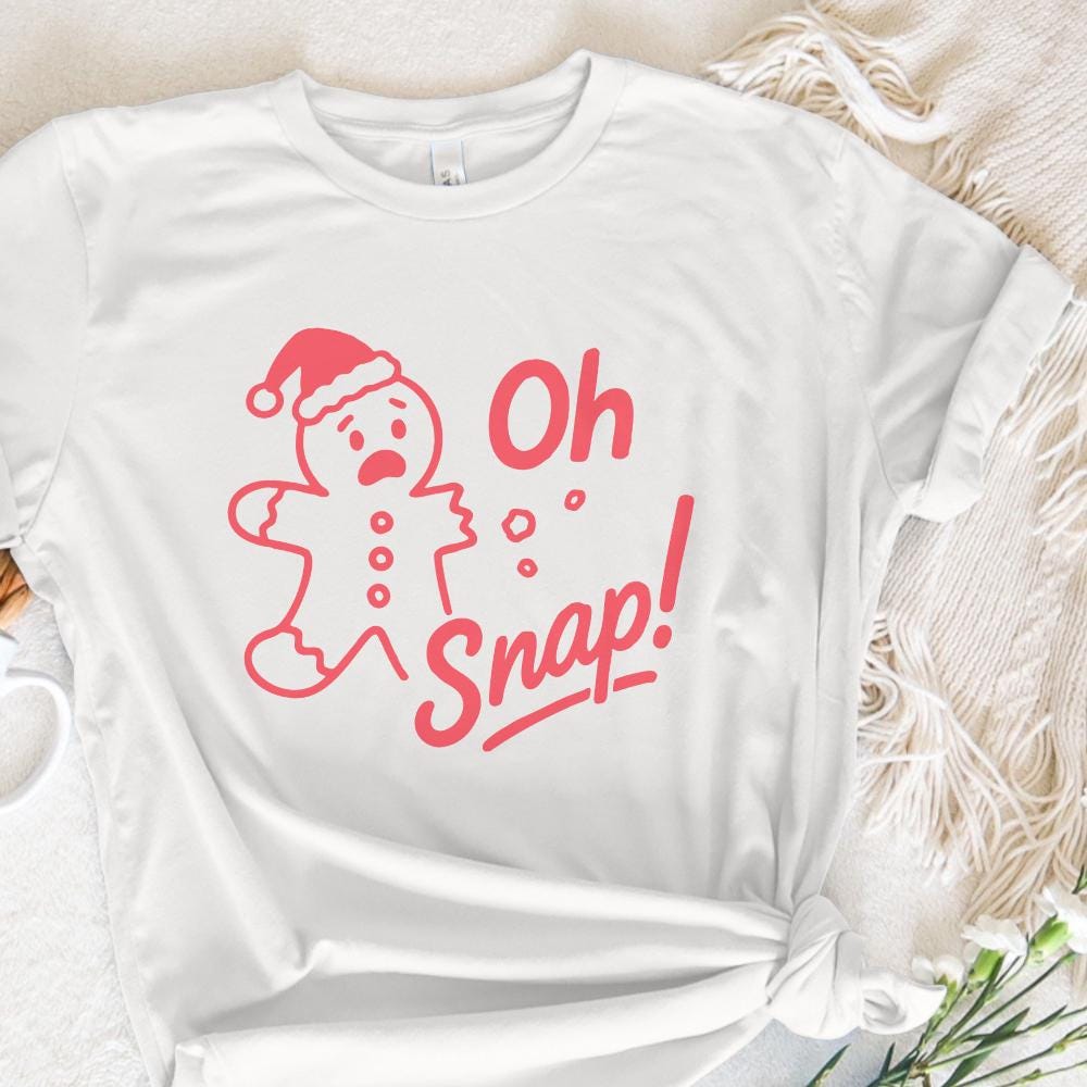 Oh Snap! PNG, Funny Gingerbread Cookie Christmas Design - 300 DPI Design