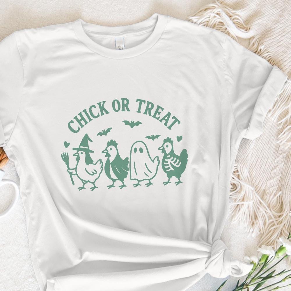 Chick Or Treat PNG, Funny Halloween Chicken Shirt - 300 DPI Design for