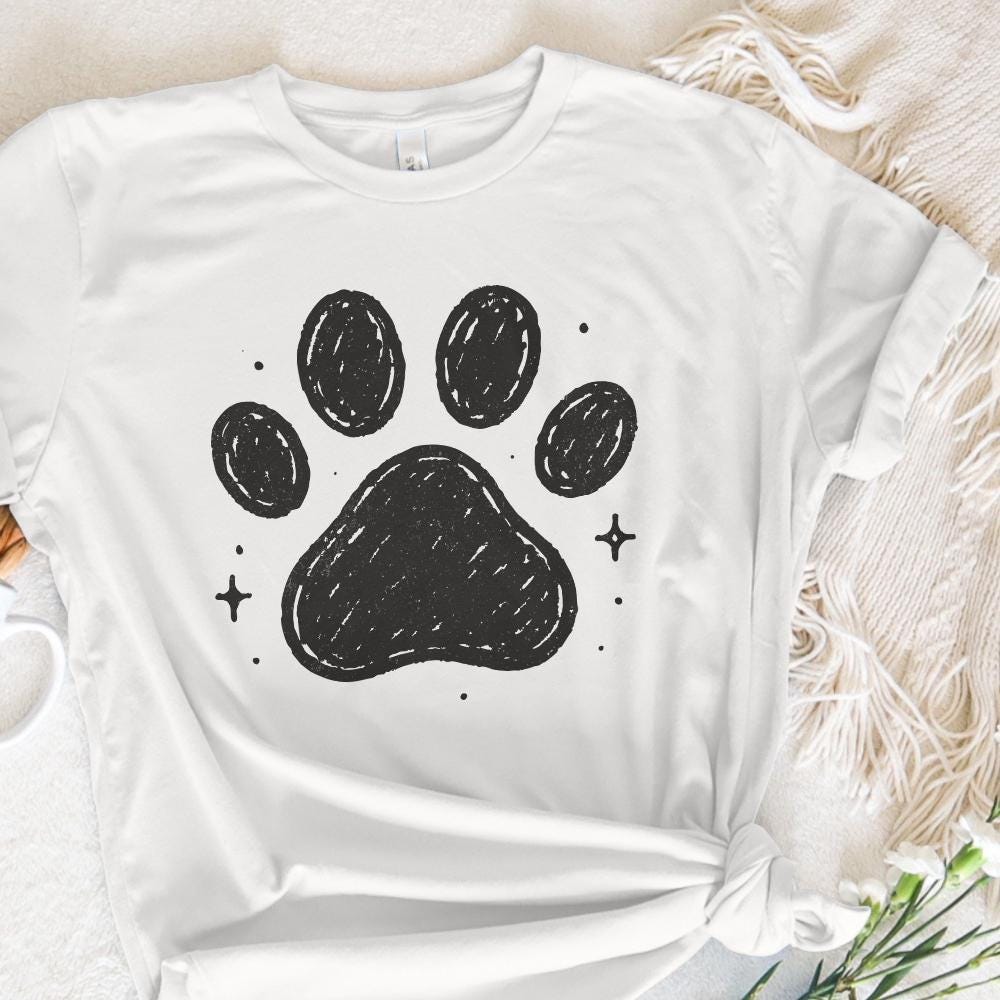 Paw Print PNG, Pet Lover Digital Download - 300 DPI Design for T-Shirt
