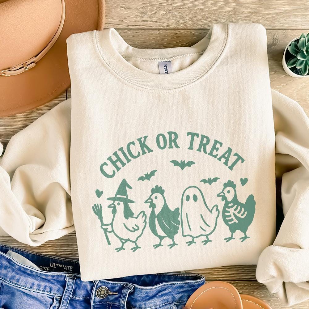 Chick Or Treat PNG, Funny Halloween Chicken Shirt - 300 DPI Design for