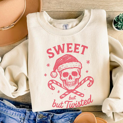 Sweet But Twisted PNG, Christmas Skull Digital Download - 300 DPI Design