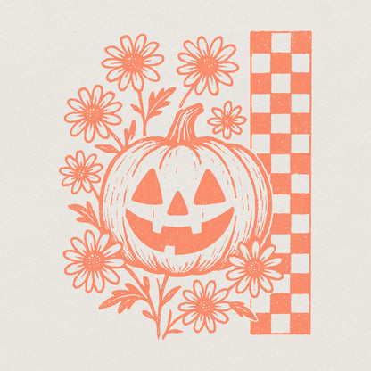 Pumpkin Floral PNG, Vintage Halloween PNG Digital Download - 300 DPI