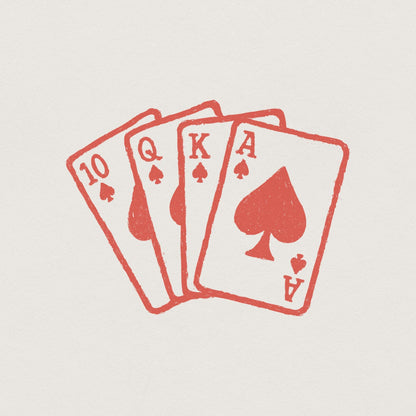 Royal Flush Poker PNG, Ace King Queen Ten Spades Digital Download - 300