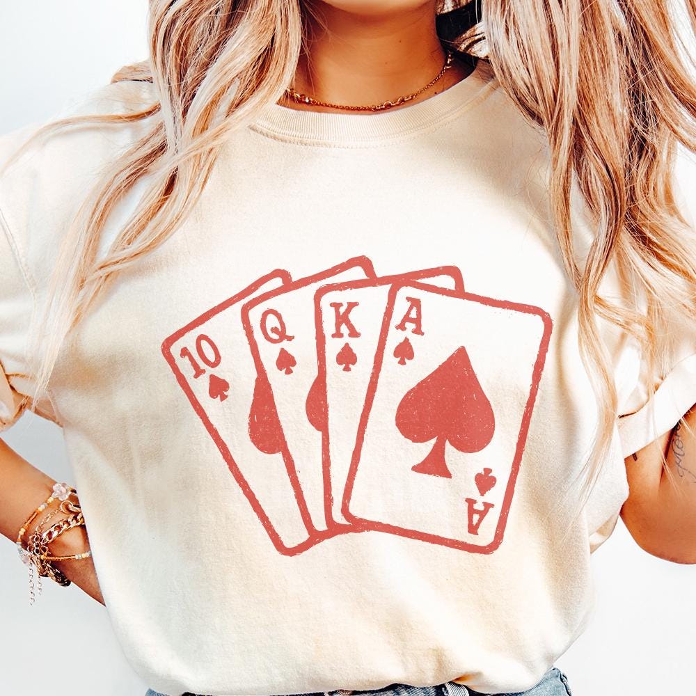Royal Flush Poker PNG, Ace King Queen Ten Spades Digital Download - 300