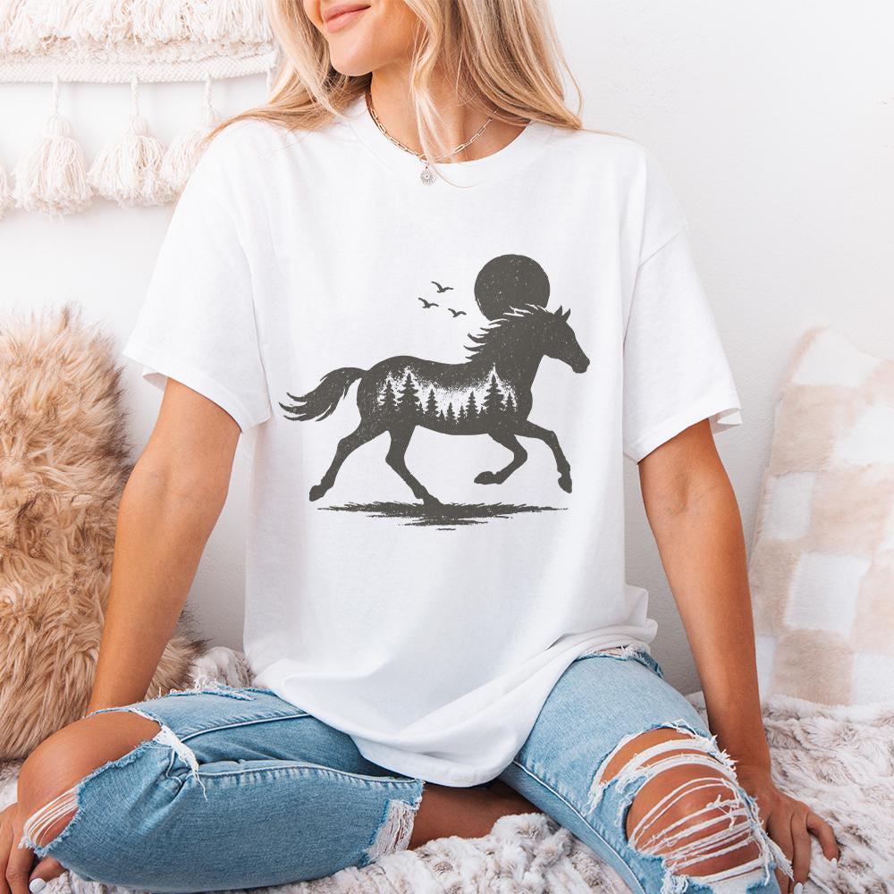 Wild Forest Horse PNG, Digital Download - 300 DPI Design for T-Shirt