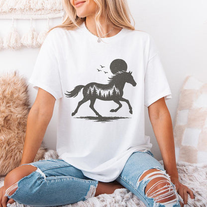 Wild Forest Horse PNG, Digital Download - 300 DPI Design for T-Shirt