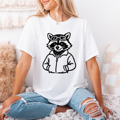 Cool Raccoon with Goggles PNG, Digital Download Animal Art - 300 DPI