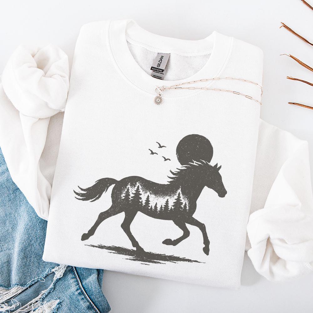 Wild Forest Horse PNG, Digital Download - 300 DPI Design for T-Shirt
