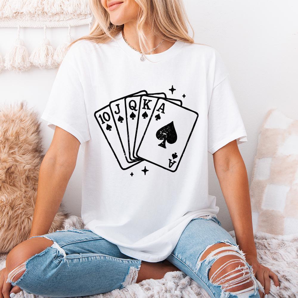 Royal Flush Spade PNG, Poker Cards Digital Download - 300 DPI Design for