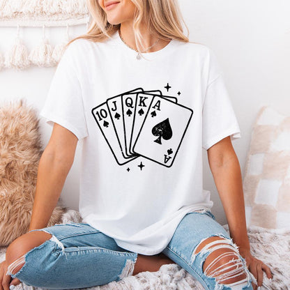 Royal Flush Spade PNG, Poker Cards Digital Download - 300 DPI Design for