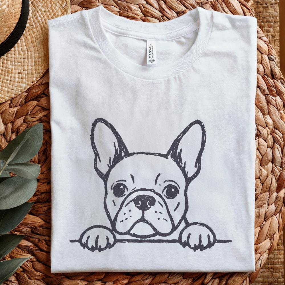 French Bulldog PNG, Cute Dog Line Art - 300 DPI Design for T-Shirt