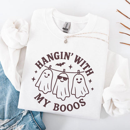 Hangin' With My Boos PNG, Funny Ghost Friends Shirt - 300 DPI Design for