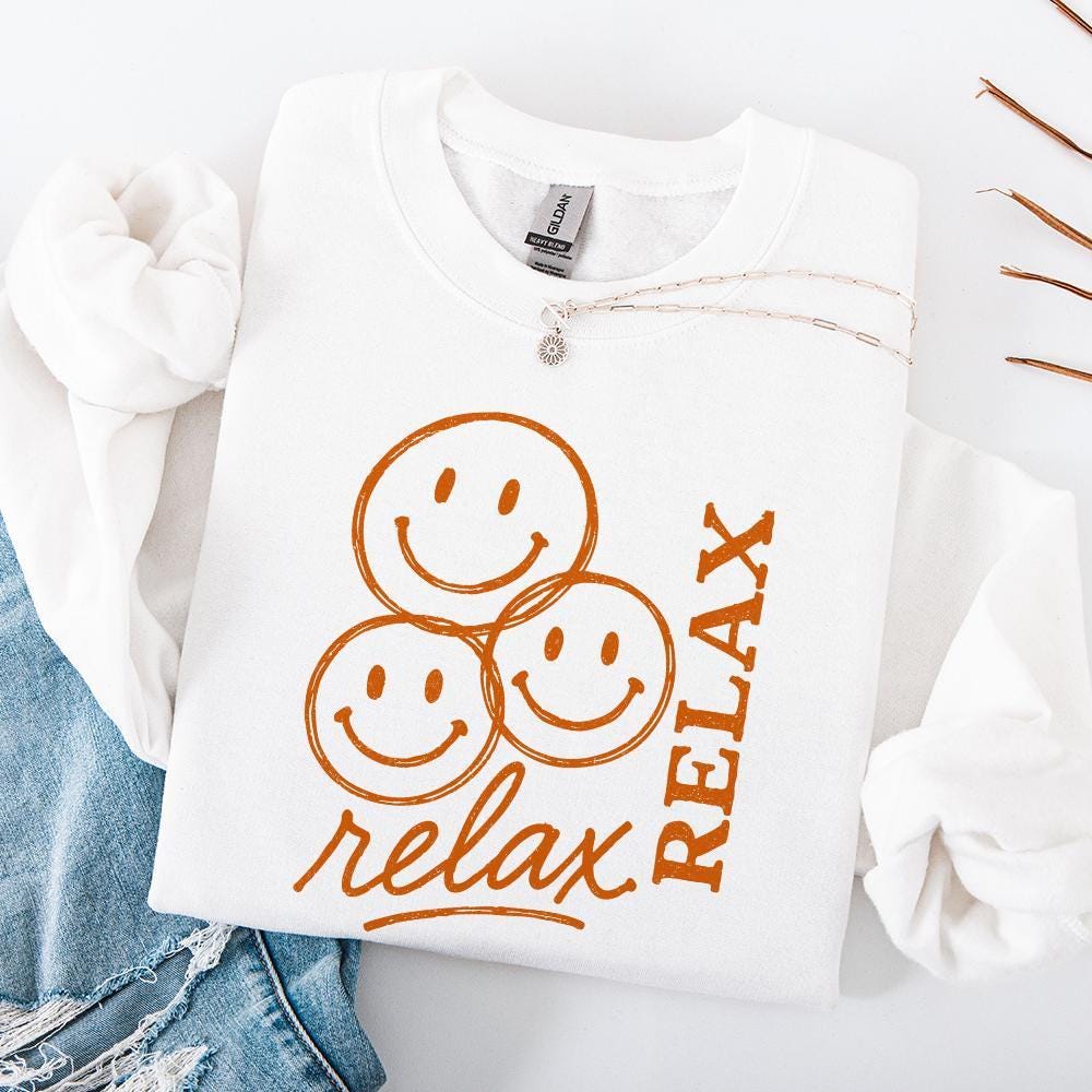Relax PNG, Smiley Face Digital Download - 300 DPI Design for T-Shirt