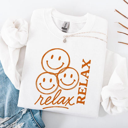 Relax PNG, Smiley Face Digital Download - 300 DPI Design for T-Shirt