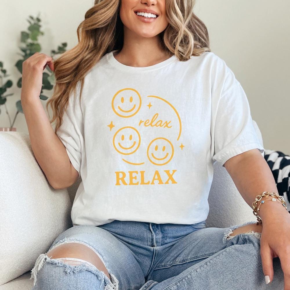 Relax PNG, Smiley Face Digital Download - 300 DPI Design for T-Shirt