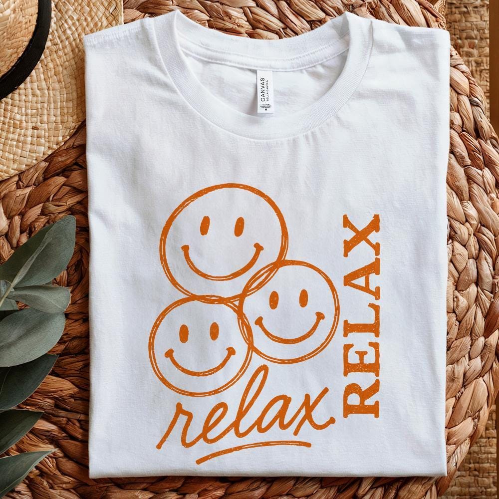Relax PNG, Smiley Face Digital Download - 300 DPI Design for T-Shirt