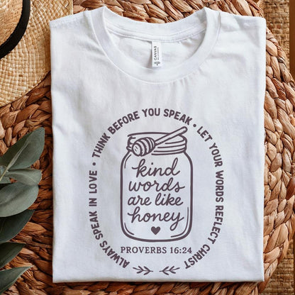 Kind Words Are Like Honey PNG, Proverbs 16:24 Digital Download - 300 DPI