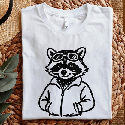 Cool Raccoon with Goggles PNG, Digital Download Animal Art - 300 DPI