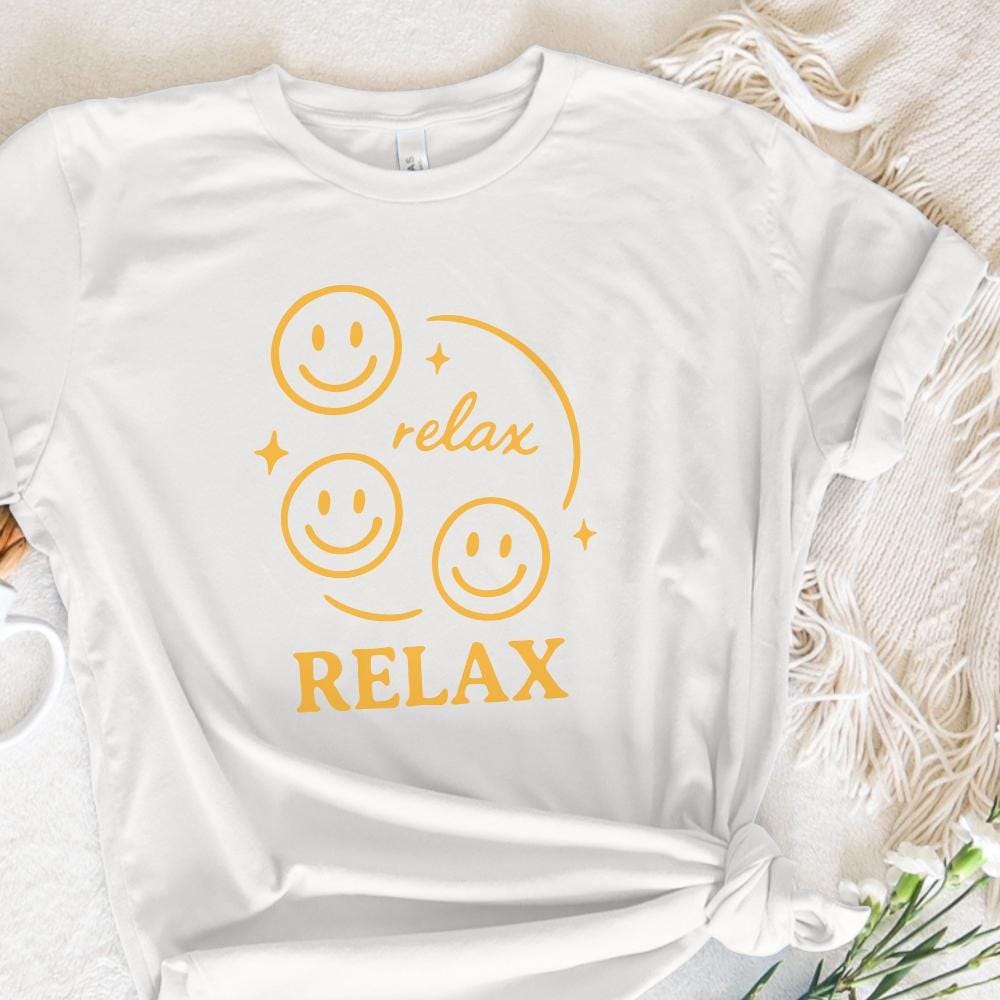 Relax PNG, Smiley Face Digital Download - 300 DPI Design for T-Shirt