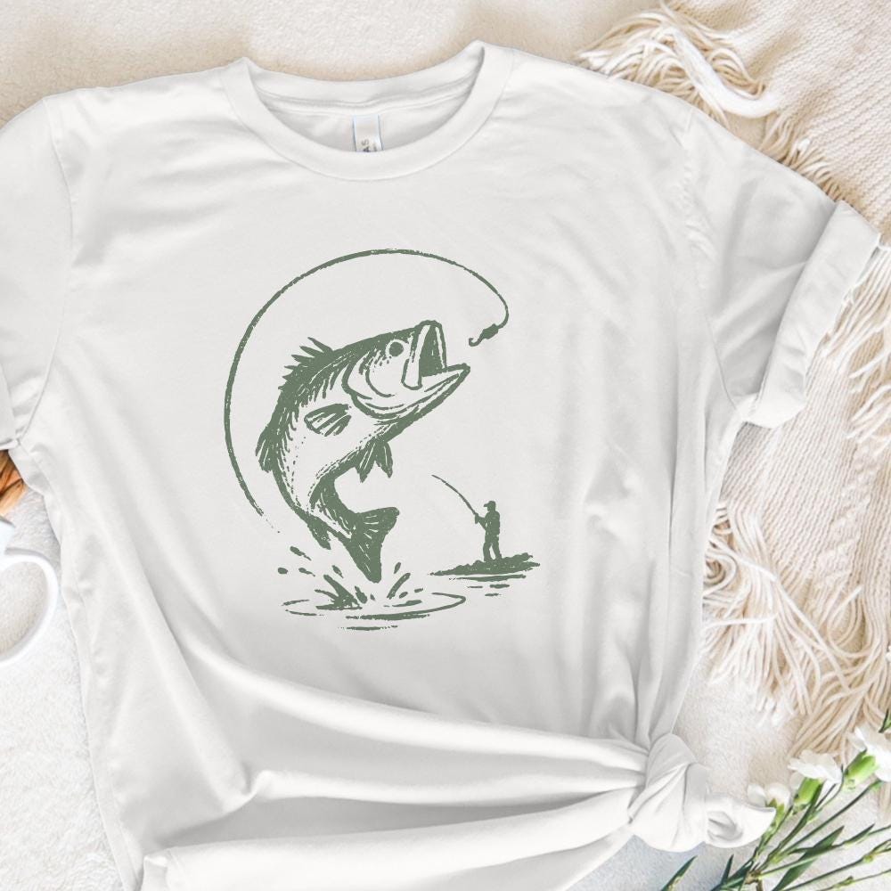 Bass Fishing PNG, Digital Download - 300 DPI Design for T-Shirt