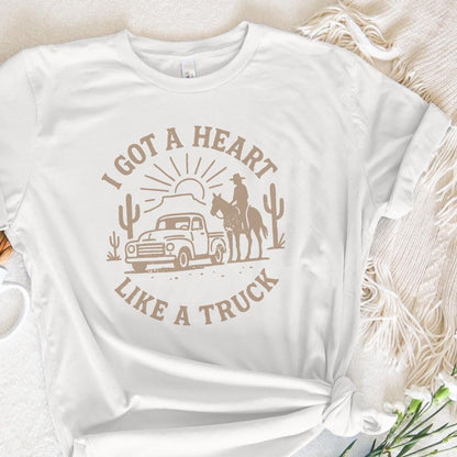 I Got a Heart Like a Truck PNG, Western Vintage Digital Download - 300