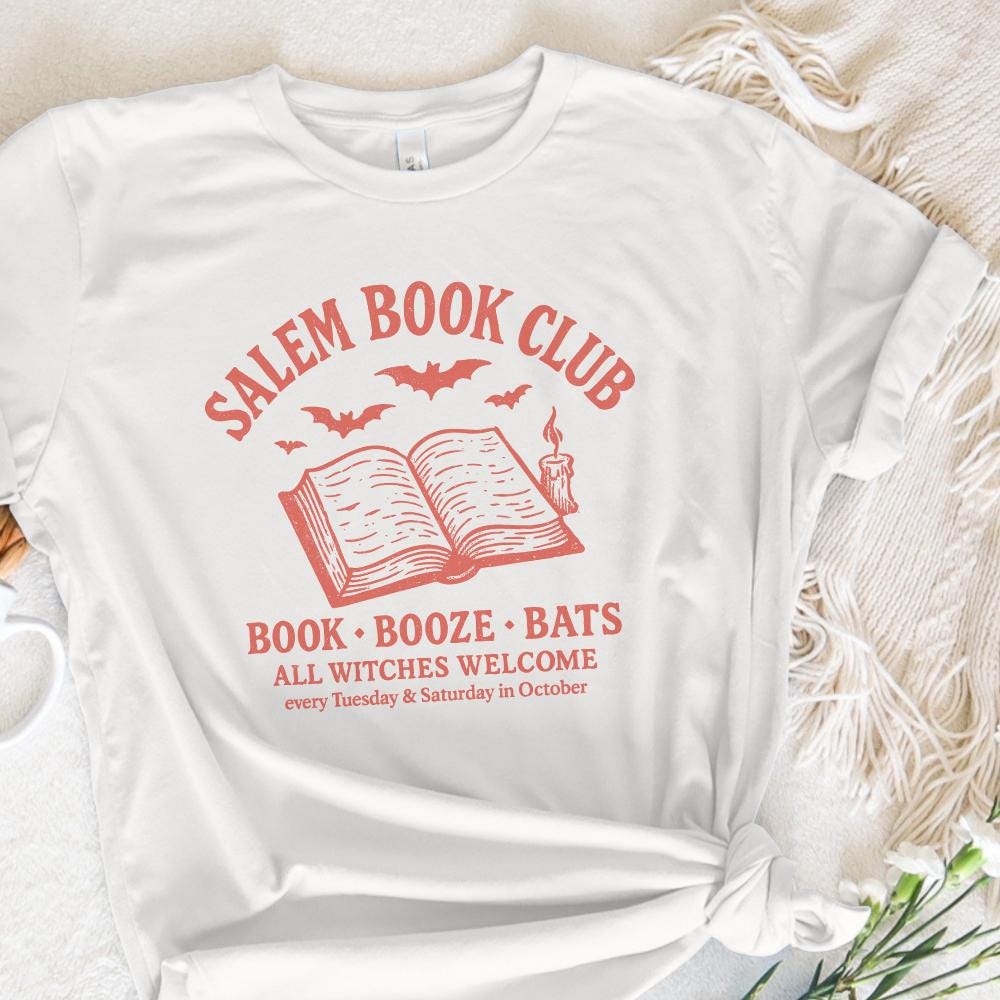 Salem Book Club PNG, Book Booze Bats - 300 DPI Design for T-Shirt