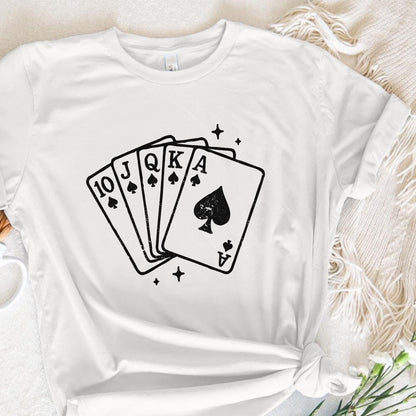 Royal Flush Spade PNG, Poker Cards Digital Download - 300 DPI Design for
