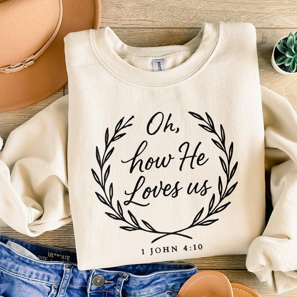 Oh, How He Loves Us PNG - 300 DPI Design for T-Shirt
