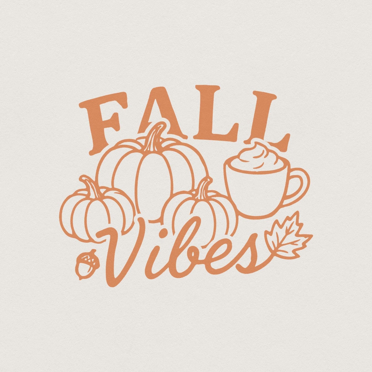 Fall Vibes PNG, Autumn Pumpkins and Coffee PNG - 300 DPI Design for T-Shirt
