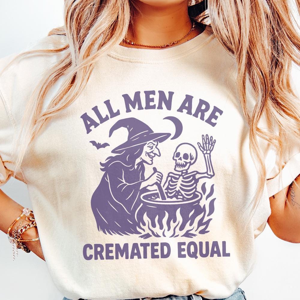 All Men Are Cremated Equal PNG, Witch Cauldron Skeleton - 300 DPI Design
