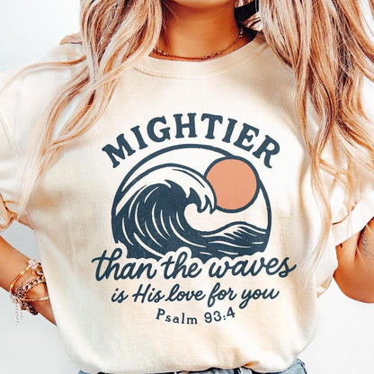 Mightier Than The Waves PNG, Psalm 93 4 Bible Verse Shirt - 300 DPI