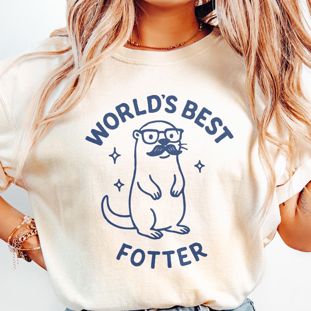 World’s Best Fotter PNG, Funny Otter Dad Shirt - 300 DPI Design for T-Shirt