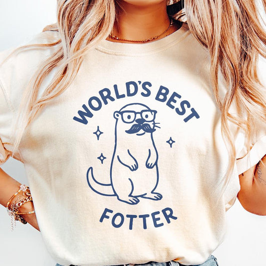 World’s Best Fotter PNG, Funny Otter Dad Shirt - 300 DPI Design for T-Shirt