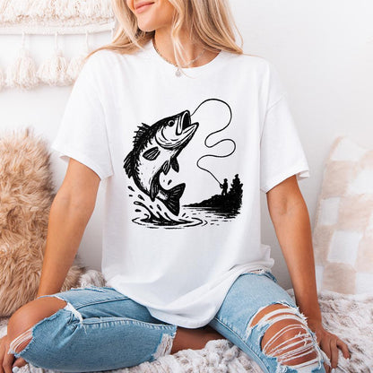 Large Mouth Bass PNG, Fishing Clipart - 300 DPI Design for T-Shirt
