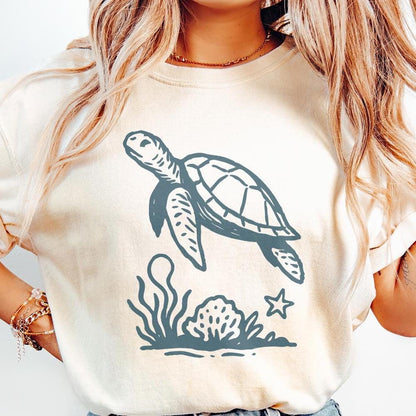 Sea Turtle PNG Clipart, Ocean Animal Illustration - 300 DPI Design for