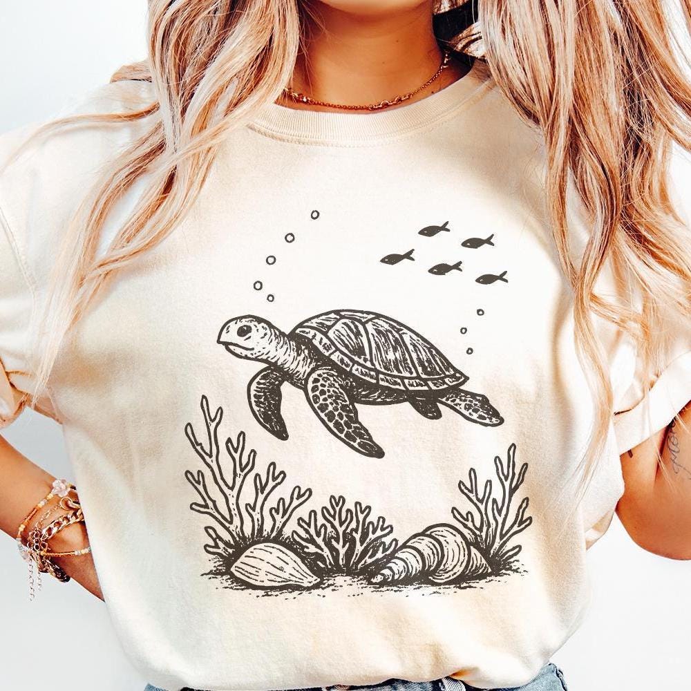 Sea Turtle PNG, Ocean Animal Clipart - 300 DPI Design for T-Shirt