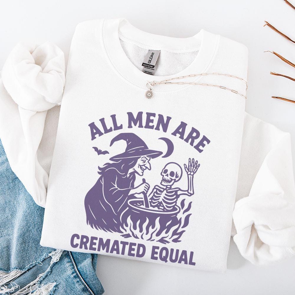 All Men Are Cremated Equal PNG, Witch Cauldron Skeleton - 300 DPI Design